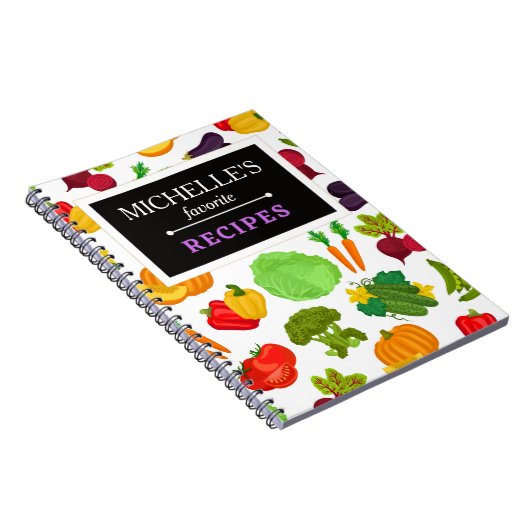 Carnet Légumes personnalisés Motif végétal transparent (Côté Droit)