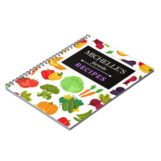 Carnet Légumes personnalisés Motif végétal transparent (Côté gauche)