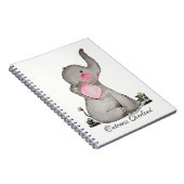 Carnet L'éléphant mignon de bébé d'aquarelle avec (Côté Droit)