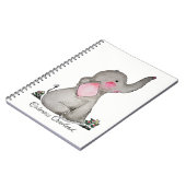 Carnet L'éléphant mignon de bébé d'aquarelle avec (Côté gauche)