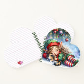 Carnet L'elfe de Noël endormi avec un chaton calicot (Intérieur)