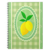 Carnet Lémon jaune rétro vert printemps (Devant)