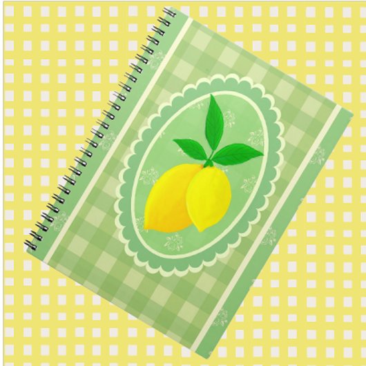 Carnet Lémon jaune rétro vert printemps
