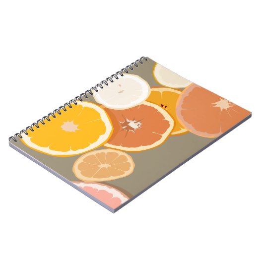 Carnet Lemon Orange Pamplemousse Citrus Art notebook (Côté gauche)