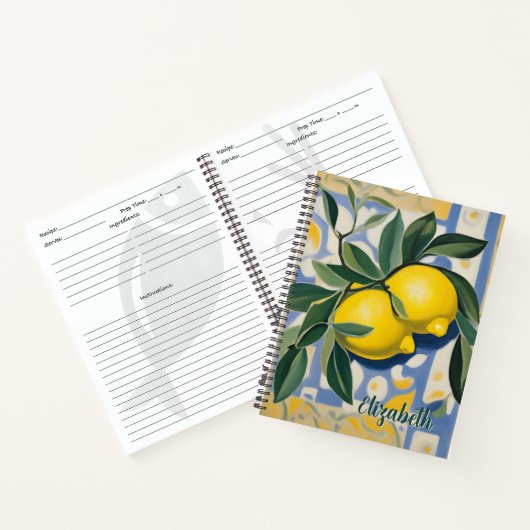 Carnet Lemon Personalized Modern Style Recipe Book (Intérieur)