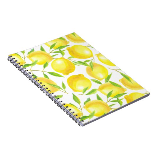 Carnet Lemons and leaves  pattern design (Côté Droit)