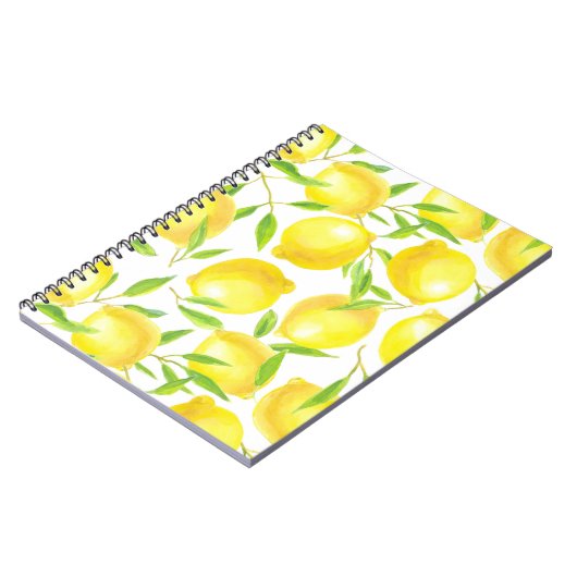 Carnet Lemons and leaves  pattern design (Côté gauche)