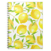 Carnet Lemons and leaves  pattern design (Devant)