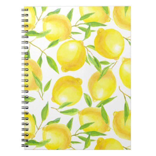 Carnet Lemons and leaves  pattern design (Devant)