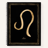 Carnet Leo martelé or stylisé astrologie symbole bloc-not (Devant)