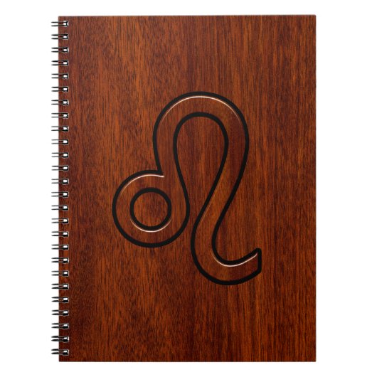 Carnet Leo Zodiac Connexion style bois acajou Brown (Devant)