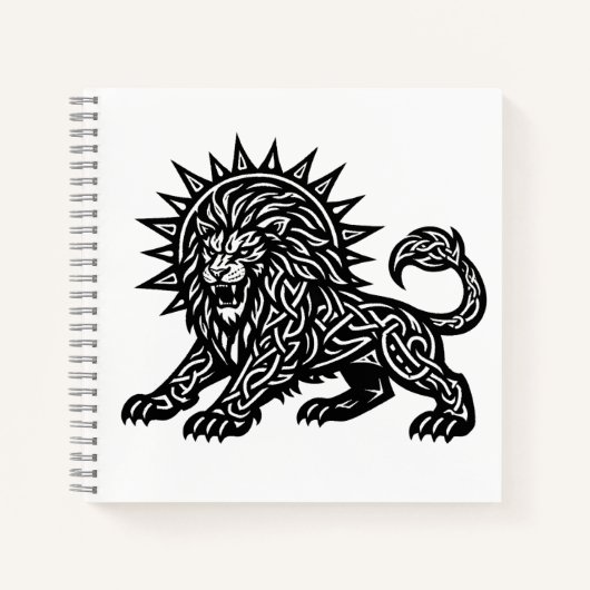 Carnet Leo Zodiac Sun‑Mane Lion | BurnsInHell (Devant)