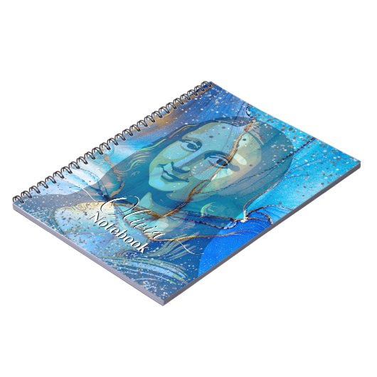 Carnet Leonardo Da Vinci Marble Blue Gradient Mona Lisa  (Côté gauche)