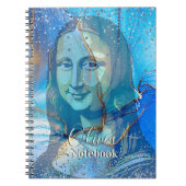 Carnet Leonardo Da Vinci Marble Blue Gradient Mona Lisa  (Devant)
