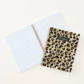Carnet Leopard Animal Print With Black Faux Foil And Name (Intérieur)