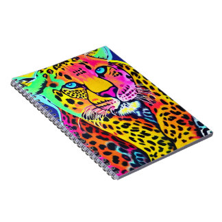 Carnet léopard arc-en-ciel coloré