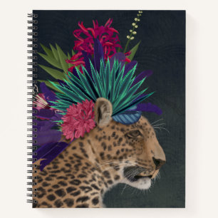 Carnet Leopard avec tête tropicale