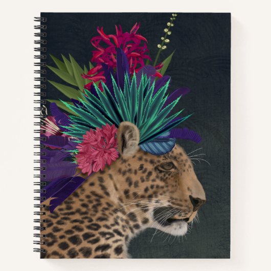 Carnet Leopard avec tête tropicale (Devant)