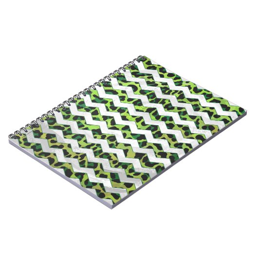 Carnet Leopard Chevron noir et vert (Côté gauche)