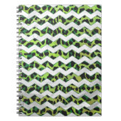 Carnet Leopard Chevron noir et vert (Devant)