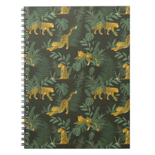 Carnet Léopard de jungle et motif de feuilles de jungle