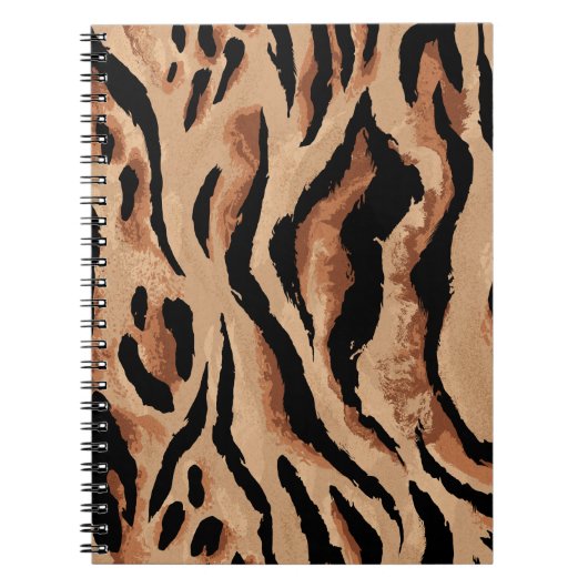 Carnet Léopard de tigre : Peau animale sans joint (Devant)