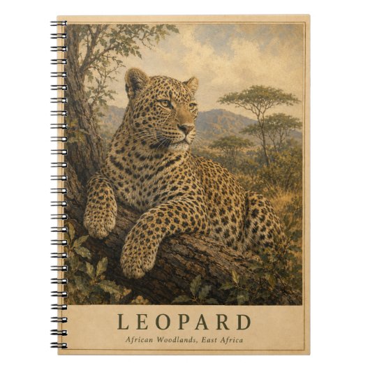 Carnet Léopard des bois d'Afrique orientale VINTAGE (Devant)