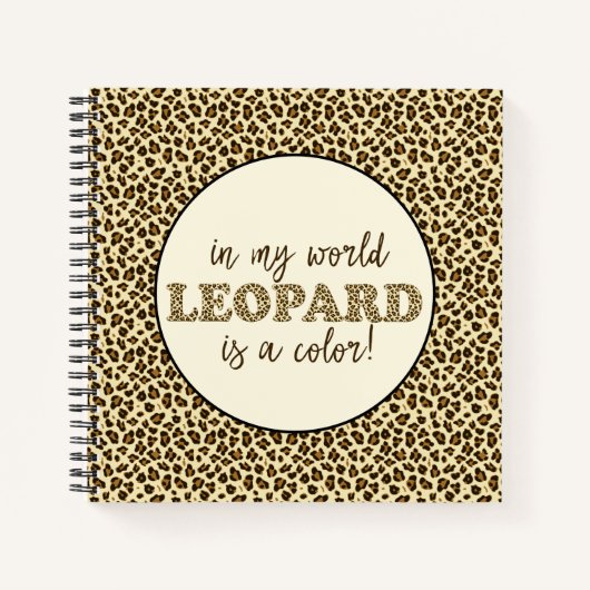 Carnet Leopard est une citation de mode Empreinte de léop (Devant)