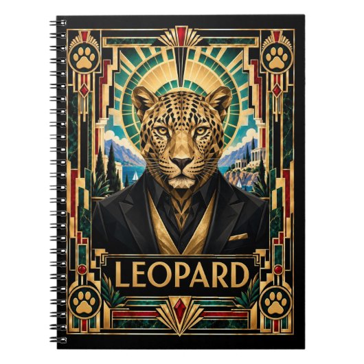 Carnet Léopard, faune Art déco (Devant)