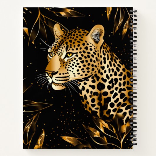 Carnet Léopard Guépard Noir Or (Dos)
