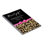 Carnet Leopard Hot rose Bow C'est un Baby shower Safari f (Côté Droit)