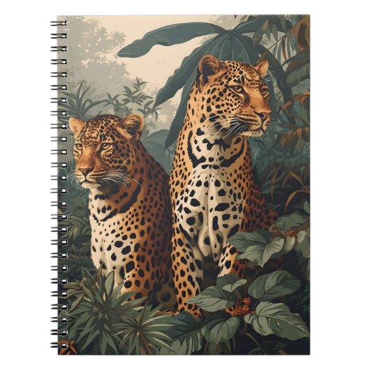 Carnet Leopard Jungle : Carte postale Vintage (Devant)