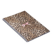 Carnet Leopard Luxe avec Nœud Rose (Côté Droit)
