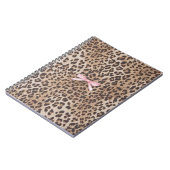 Carnet Leopard Luxe avec Nœud Rose (Côté gauche)