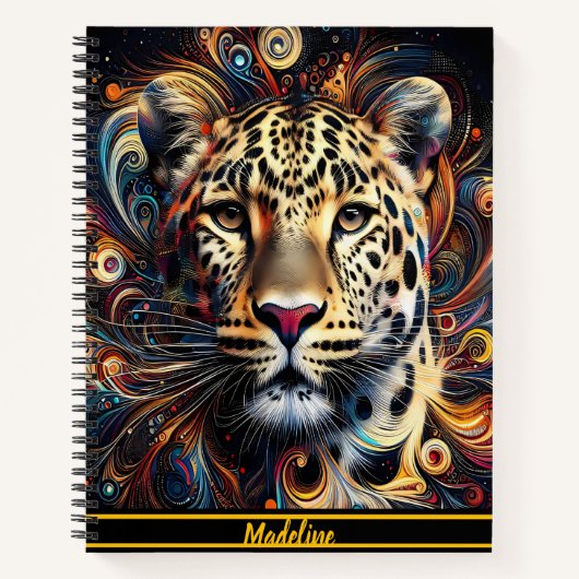 Carnet Leopard Magic : Atmosphère de la jungle artistique (Devant)
