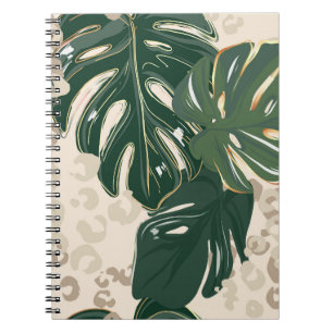 Carnet Leopard Monstera : Jungle Imprimer Vintage.