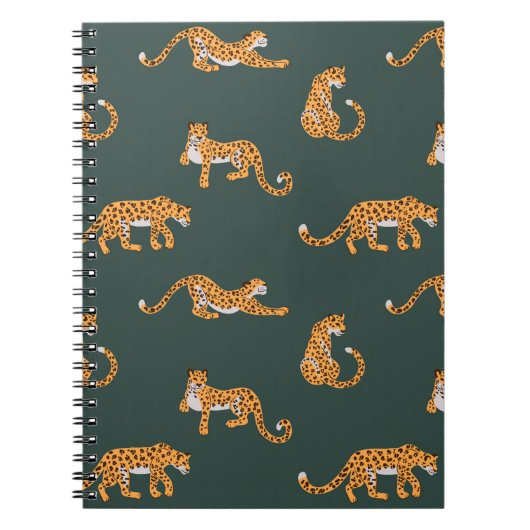 Carnet Leopard motif plat couleur transparente illustr de (Devant)