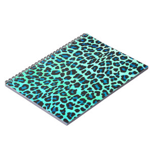 Carnet Léopard noir et Turquoise