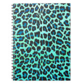 Carnet Léopard noir et Turquoise (Devant)