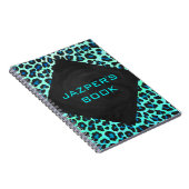 Carnet Léopard noir et Turquoise (Côté Droit)