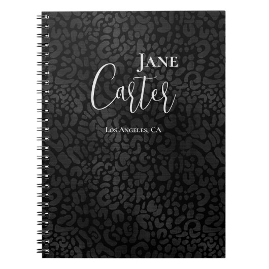 Carnet Léopard noir moderne (Devant)