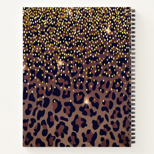 Carnet Léopard pattern brown bronze doré noir métallisé (Dos)