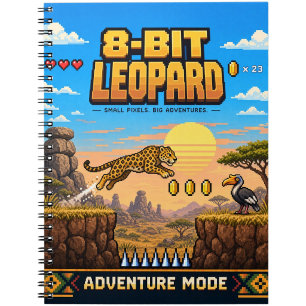 Carnet Léopard, Pixel Art 8 Bits Rétro
