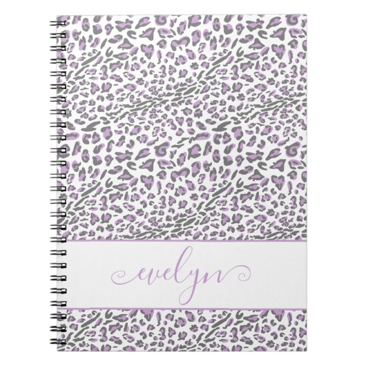 Carnet Leopard Poster de animal crème Lilac Grey Personna (Devant)