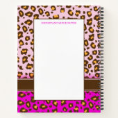 Carnet Leopard poster de animal rose brun monogramme rapi (Dos)