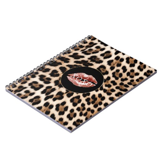 Carnet Leopard Print Red Lips XOXO (Côté gauche)