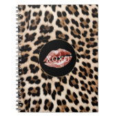 Carnet Leopard Print Red Lips XOXO (Devant)