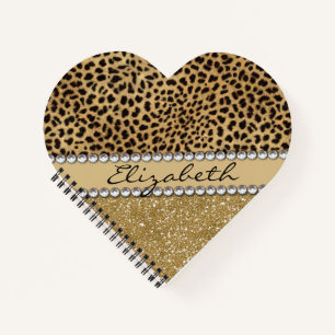 Carnet Léopard Spot Gold Parties scintillant Rhinestone 