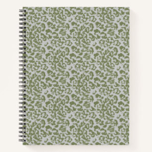 Carnet Léopard tacheté gris olive