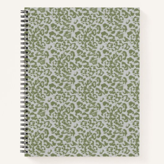 Carnet Léopard tacheté gris olive (Devant)